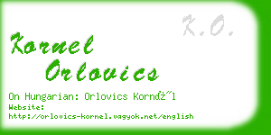 kornel orlovics business card